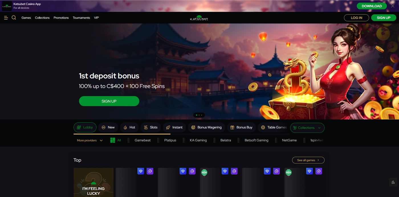 Katsubet homepage, screenshotted 2026-09-09