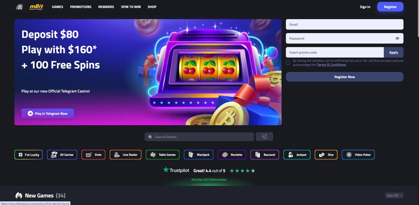 mBit homepage, screenshotted 2026-09-09