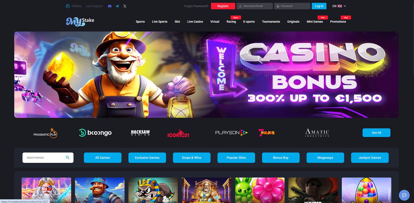 MyStake homepage, screenshotted 2026-09-09